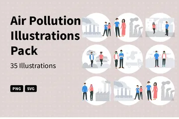 Air Pollution Illustration Pack