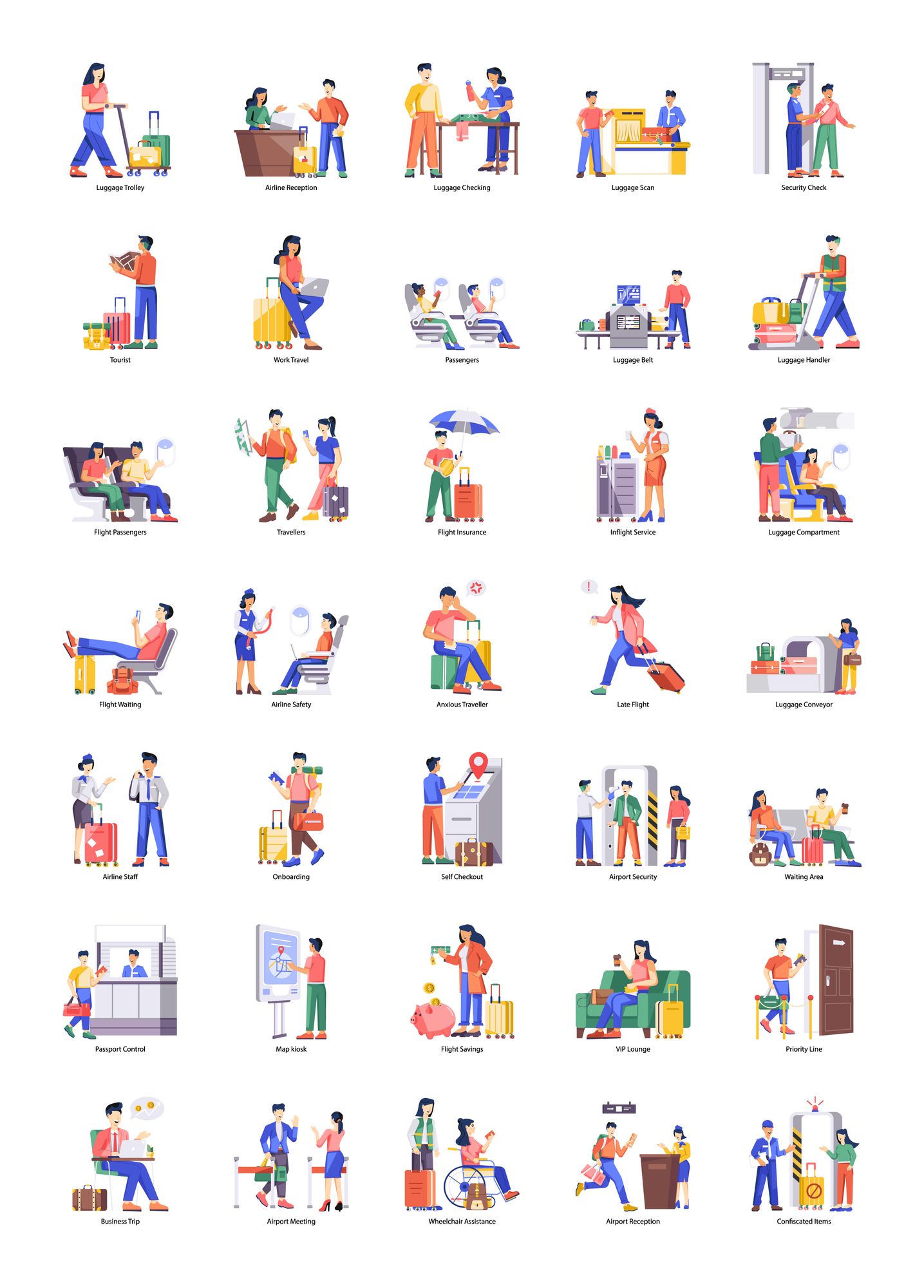 Airline Booking Illustration Pack - 35 Free Download Holidays ...