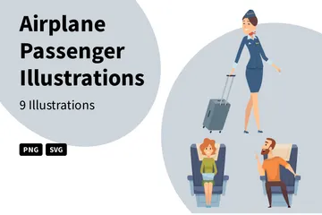 Airplane Passenger Illustration Pack