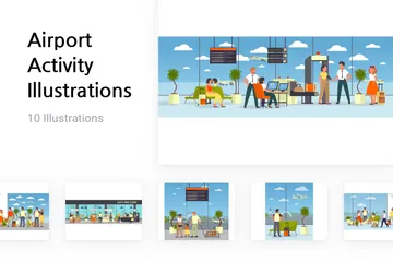 Airport Activity Illustration Pack