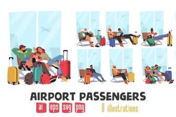 Airport Passengers Illustration Pack