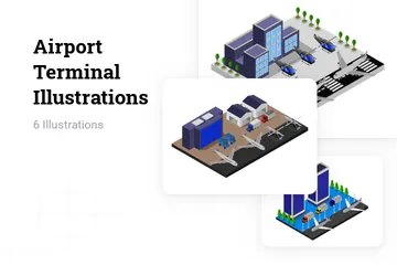 Airport Terminal Illustration Pack