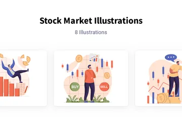 Aktienmarkt Illustrationspack