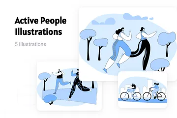 Aktive Menschen Illustrationspack