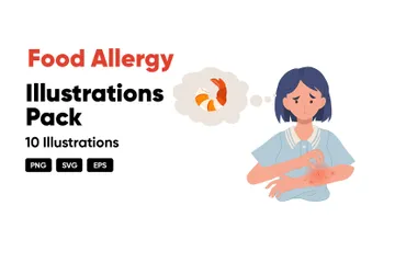 Alergia alimentar Pacote de Ilustrações