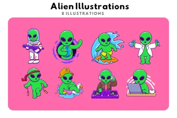 Außerirdischer Illustrationspack
