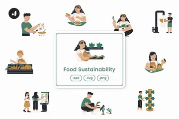 Durabilité alimentaire Pack d'Illustrations