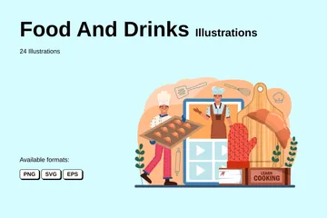 Alimentos y bebidas Paquete de Ilustraciones