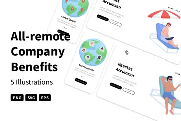 All-remote Company Benefits Illustration Pack