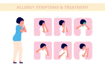 Allergiesymptome Illustrationspack