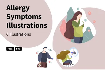 Allergy Symptoms Illustration Pack