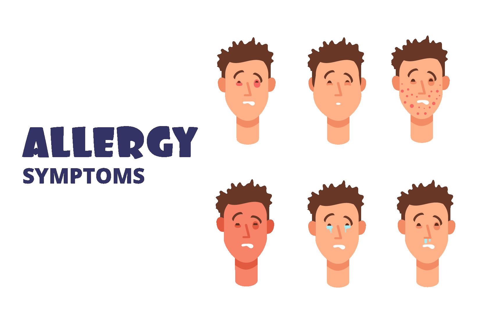 Premium Allergy Symptoms Illustration pack from People Illustrations