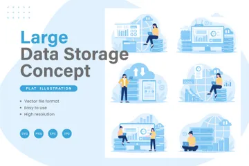 Almacenamiento de datos grandes Paquete de Ilustraciones