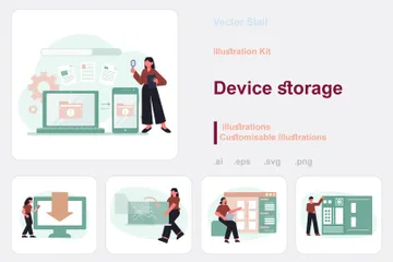 Almacenamiento del dispositivo Paquete de Ilustraciones