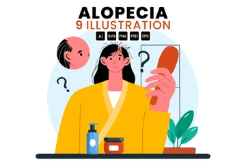 Alopezie Haarausfall Illustrationspack