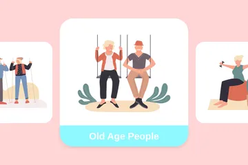 Ältere Menschen Illustrationspack