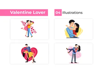 Amante de San Valentín Paquete de Ilustraciones