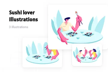 Amante de sushi Pacote de Ilustrações