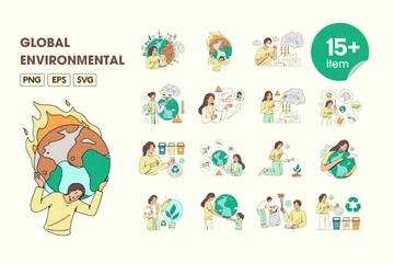 Medio ambiente mundial Paquete de Ilustraciones