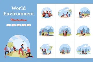 Meio Ambiente Mundial Pacote de Ilustrações