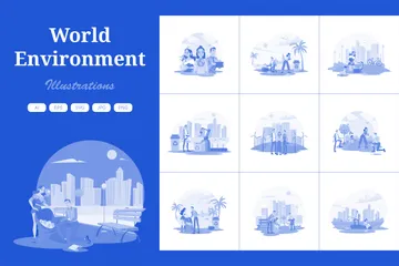 Meio Ambiente Mundial Pacote de Ilustrações