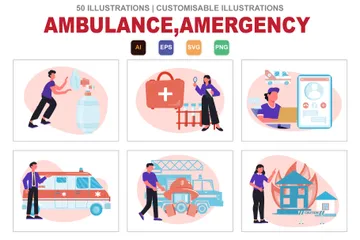 Ambulância de emergência Pacote de Ilustrações