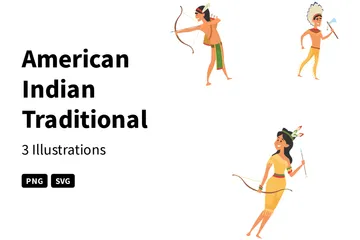 Indien d'Amérique Traditionnel Pack d'Illustrations