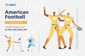 Amerikanischer Fußball Illustrationspack