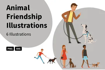 Amizade Animal Pacote de Ilustrações