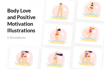 Amour corporel et motivation positive Pack d'Illustrations