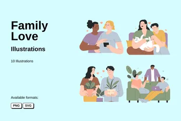 L'amour de la famille Pack d'Illustrations