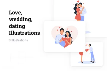 Amour, Mariage, Rencontres Pack d'Illustrations