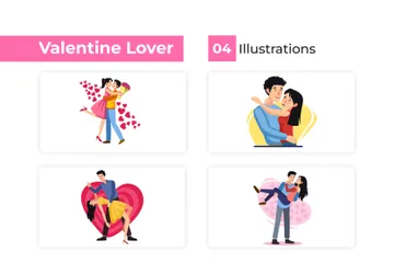 Amoureux de la Saint-Valentin Pack d'Illustrations