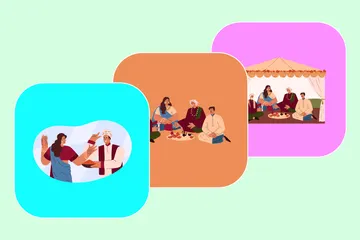 An Indian Wedding Ceremony Illustration Pack