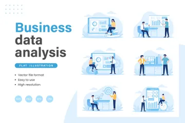 Análise de dados de negócios Pacote de Ilustrações