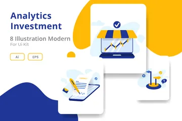Análise e investimento Pacote de Ilustrações
