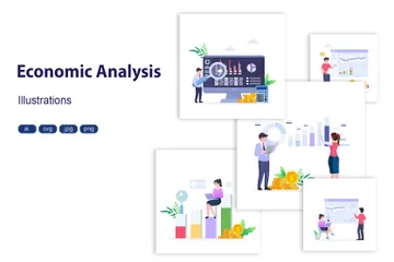 Análise econômica Pacote de Ilustrações