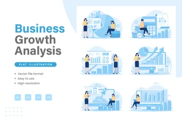 Análisis de crecimiento empresarial Paquete de Ilustraciones