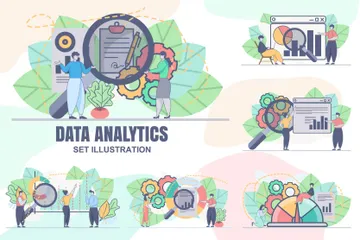 Análisis de datos financieros Paquete de Ilustraciones