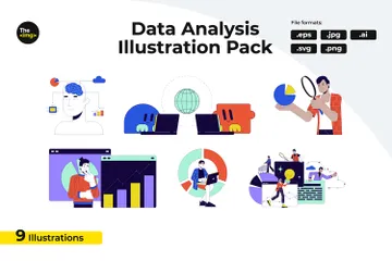 Personas de análisis de datos Paquete de Ilustraciones