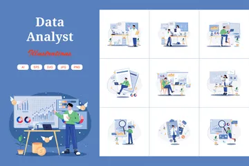 Analista de datos Paquete de Ilustraciones