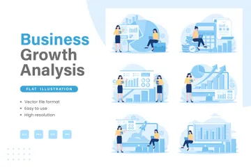 Analyse de la croissance de l'entreprise Pack d'Illustrations