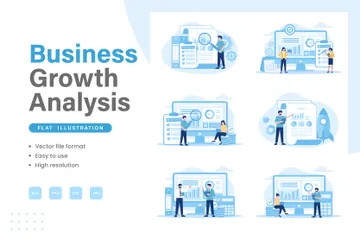 Analyse de la croissance de l'entreprise Pack d'Illustrations