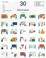 L'analyse des données Pack d'Illustrations