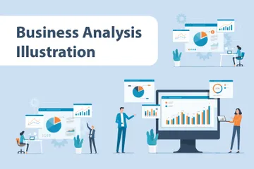 Analyse des données commerciales Pack d'Illustrations