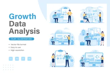 Analyse des données de croissance Pack d'Illustrations
