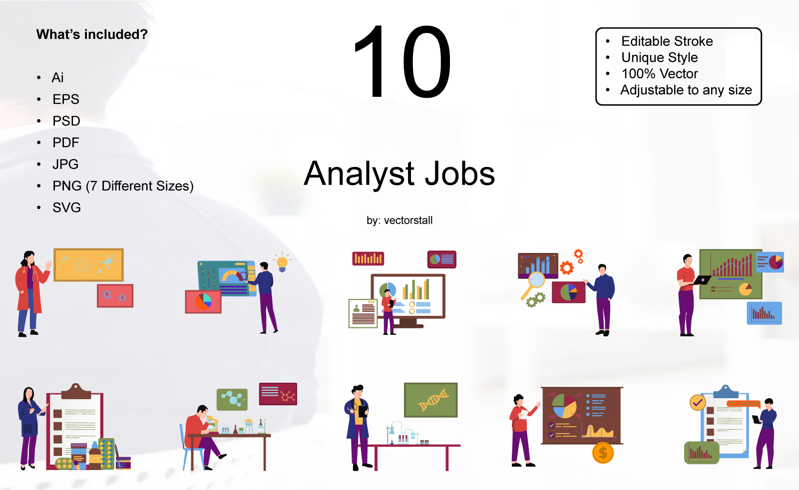 Premium Analyst Jobs Illustration Pack From People Illustrations 8151