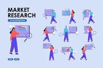 Analyste d'études de marché Illustration Pack