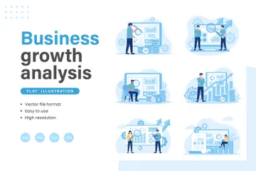 Analyzing Growth Chart Business Illustration Pack