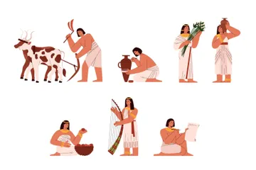 Ancient Egypt Characters Illustration Pack